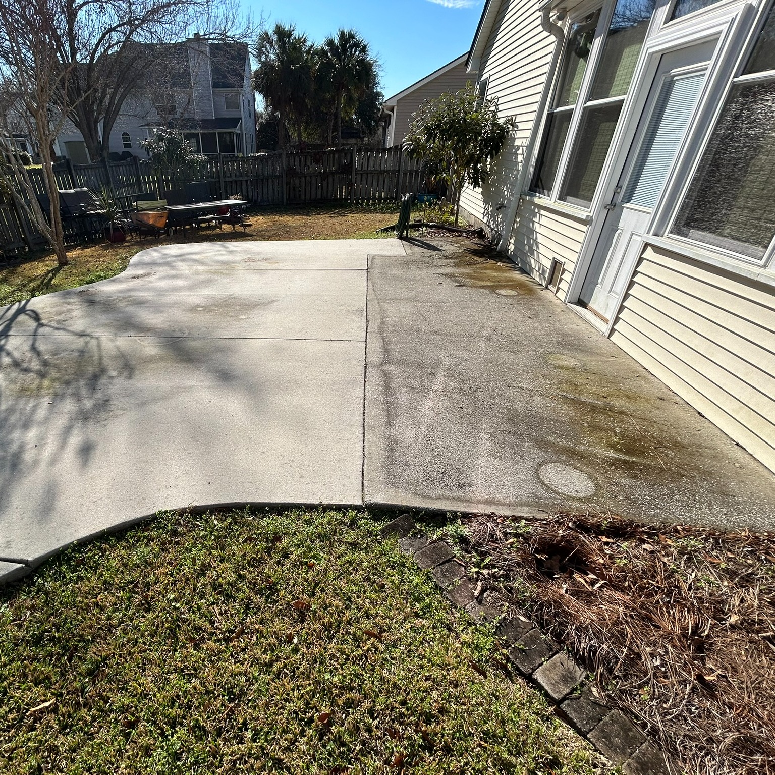 Before Concrete Pressure Washed